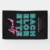 Neon Blue & Pink Bach Party Willkommen Banner (Horizontal)