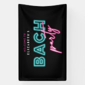 Neon Blue & Pink Bach Party Willkommen Banner (Vertikal)