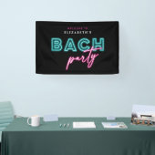 Neon Blue & Pink Bach Party Willkommen Banner (Messe)