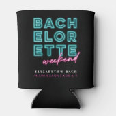 Neon Blue & Pink Bachelorette Wochenende Dosenkühler (Rückseite)