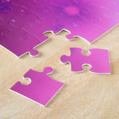 Neon Blue Pink Pair Pferde Running Jigsaw Puzzle (Seite)