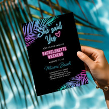 Neon Blue & Pink Tropical Bachelorette Wochenende