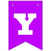 Neon Blue Shades Solid Color | Benutzerdefiniert Wimpelkette (Zweite Fahne)