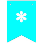 Neon Blue Shades Solid Color | Benutzerdefiniert Wimpelkette (Erste Fahne)