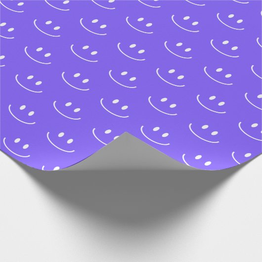 Neon Blue Smile Musterpapier Geschenkpapier (Ecke)