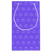 Neon Blue Smile Pattern Geschenktasche Kleine Geschenktüte (Rückseite)