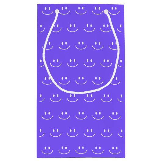 Neon Blue Smile Pattern Geschenktasche Kleine Geschenktüte (Rückseite)