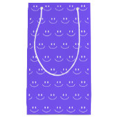 Neon Blue Smile Pattern Geschenktasche Kleine Geschenktüte (Vorderseite)