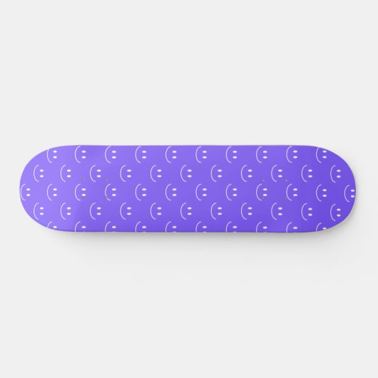 Neon Blue Smile Pattern Skateboard (Horizontal)