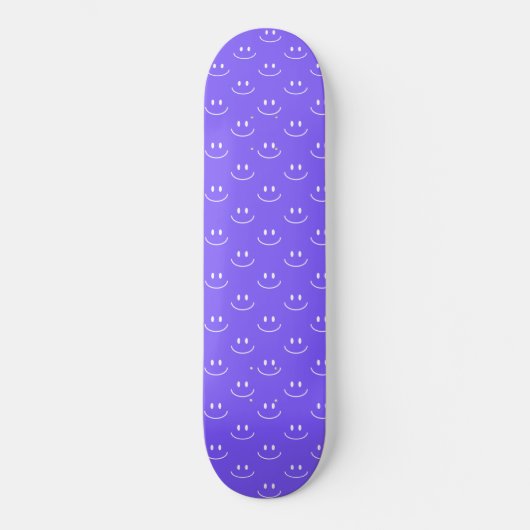 Neon Blue Smile Pattern Skateboard (Vorderseite)