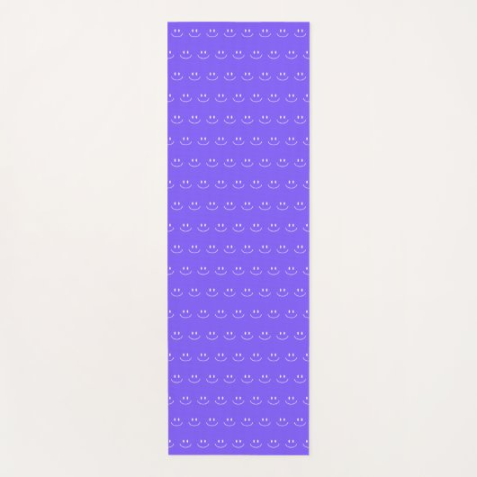 Neon Blue Smile Pattern Yoga Mat Yogamatte (Vorderseite)