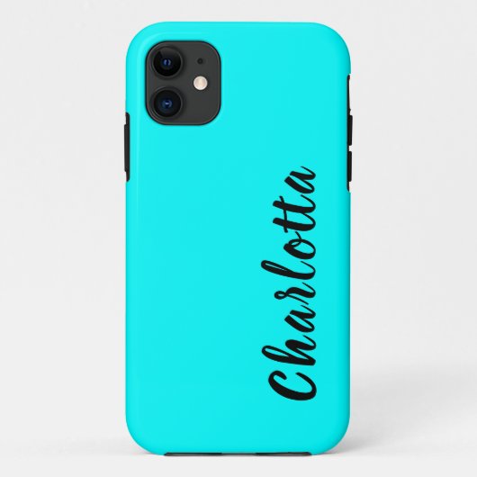 Neon Blue Solid Color | Benutzerdefiniert Case-Mate iPhone Hülle (Rückseite)