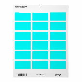 Neon Blue Solid Color | Classic Adressaufkleber (Vorne)