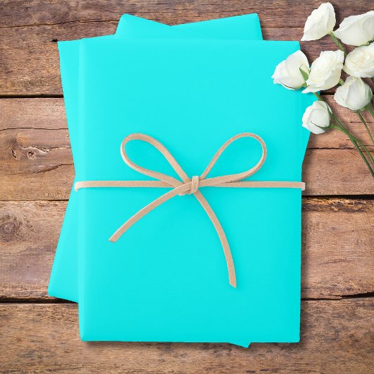 Neon Blue Solid Color | Classic | elegant Geschenkpapier Set