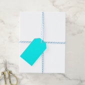Neon Blue Solid Color | Classic Geschenkanhänger (Mit Garn)
