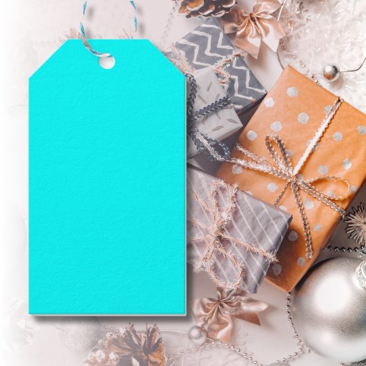 Neon Blue Solid Color | Classic Geschenkanhänger