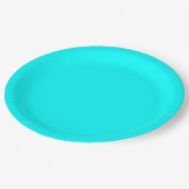 Neon Blue Solid Color | Classic Pappteller (Schrägansicht)