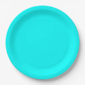 Neon Blue Solid Color | Classic Pappteller (Vorderseite)