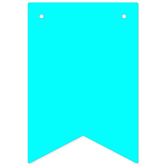 Neon Blue Solid Color | Classic Wimpelkette (Zweite Fahne)