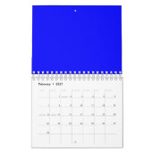 Neon Blue Solid Color Kalender (Feb 2027)