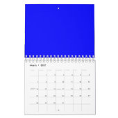 Neon Blue Solid Color Kalender (Mär 2027)