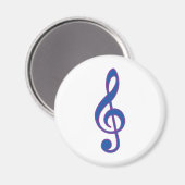 Neon Blue Treble Clef Magnet (Vorderseite/Rückseite)