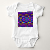 Neon Blue: Tribal Navajo Muster Baby Strampler (Vorderseite)