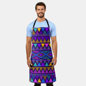 Neon Blue: Tribal Navajo Muster Schürze (Getragen)