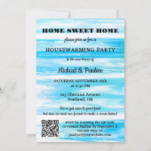 Neon Blue Türkise Paint QR Housewarming Einladung (Vorderseite)