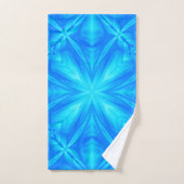 Neon Blue Turquoise Psychedelic Cloudy Abstrakt Badhandtuch Set (Handtuch)