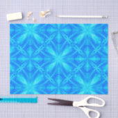 Neon Blue Turquoise Psychedelic Cloudy Abstrakt Seidenpapier (Handwerk)