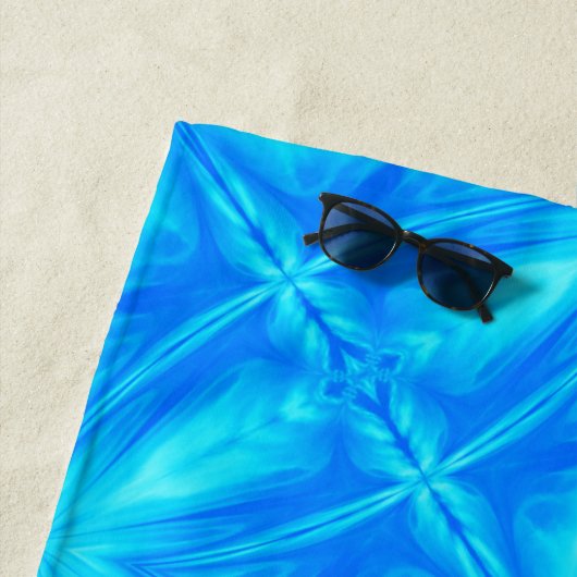 Neon Blue Turquoise Psychedelic Cloudy Abstrakt Strandtuch (Beispiel)