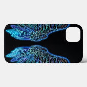 Neon Blue und Black Angel Wings Case-Mate iPhone Hülle (Rückseite (Horizontal))