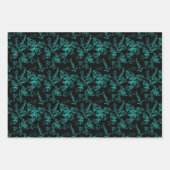 Neon Blue und Black Bright Wildblume Geschenkpapier Set (Vorderseite 2)