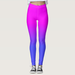 Neon Blue und Hot Pink Ombré Farbton Leggings