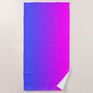 Neon Blue und Hot Pink Ombré Farbton Strandtuch