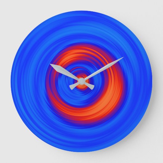 Neon Blue und Red Große Wanduhr (Vorderseite)