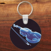 Neon Blue Violin Schlüsselanhänger (Vorderseite)