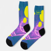 Neon Blue Yellow Graffiti Socken (Linkes Detail)