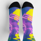 Neon Blue Yellow Graffiti Socken (Oben)