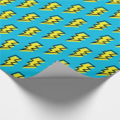Neon Blue Yellow Lightning Bolt Pattern der 80er/9 Geschenkpapier (Ecke)