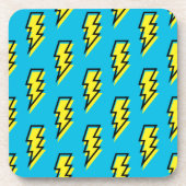 Neon Blue Yellow Lightning Bolt Pattern der 80er/9 Getränkeuntersetzer (Vorderseite)