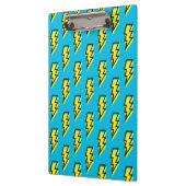 Neon Blue Yellow Lightning Bolt Pattern der 80er/9 Klemmbrett (Links)