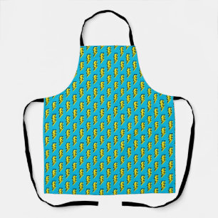 Neon Blue Yellow Lightning Bolt Pattern der 80er/9 Schürze