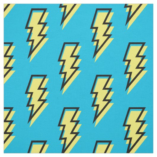 Neon Blue Yellow Lightning Bolt Pattern der 80er/9 Stoff (Muster)