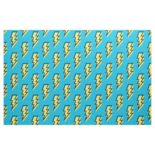 Neon Blue Yellow Lightning Bolt Pattern der 80er/9 Stoff (Fat Quarter (45,7 x 55,9 cm))