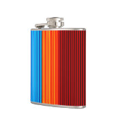 Neon Blue Yellow Red Lines Flachmann (Links)