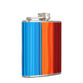 Neon Blue Yellow Red Lines Flachmann (Rechts)