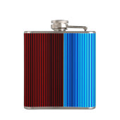 Neon Blue Yellow Red Lines Flachmann (Rückseite)