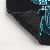 Neon Blueprint System Bug Programmer Desk Mousepad (Ecke)